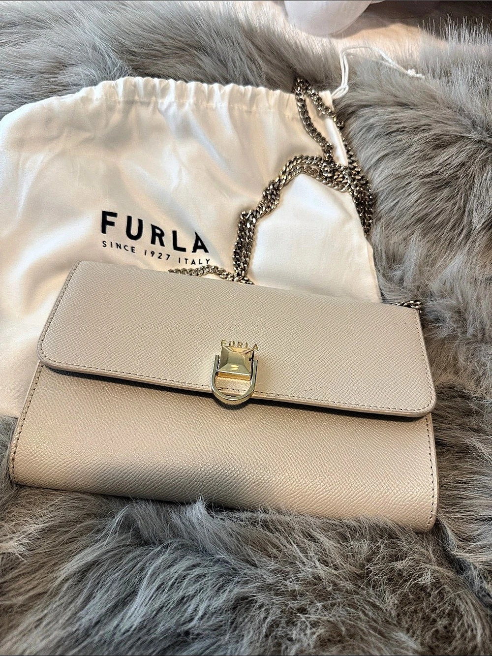 Furla Metropolis Mini Crossbody Bag Shoulder Bag Beige - Picture 2 of 6